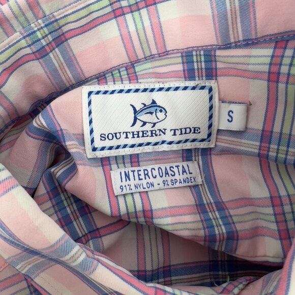 Southern Tide Men's Intercoastal Plaid Button-Down Shirt Size S Small Nylon/Span - Picture 5 of 5